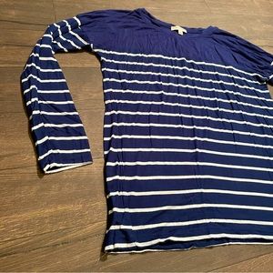 Blue & White Striped Blouse